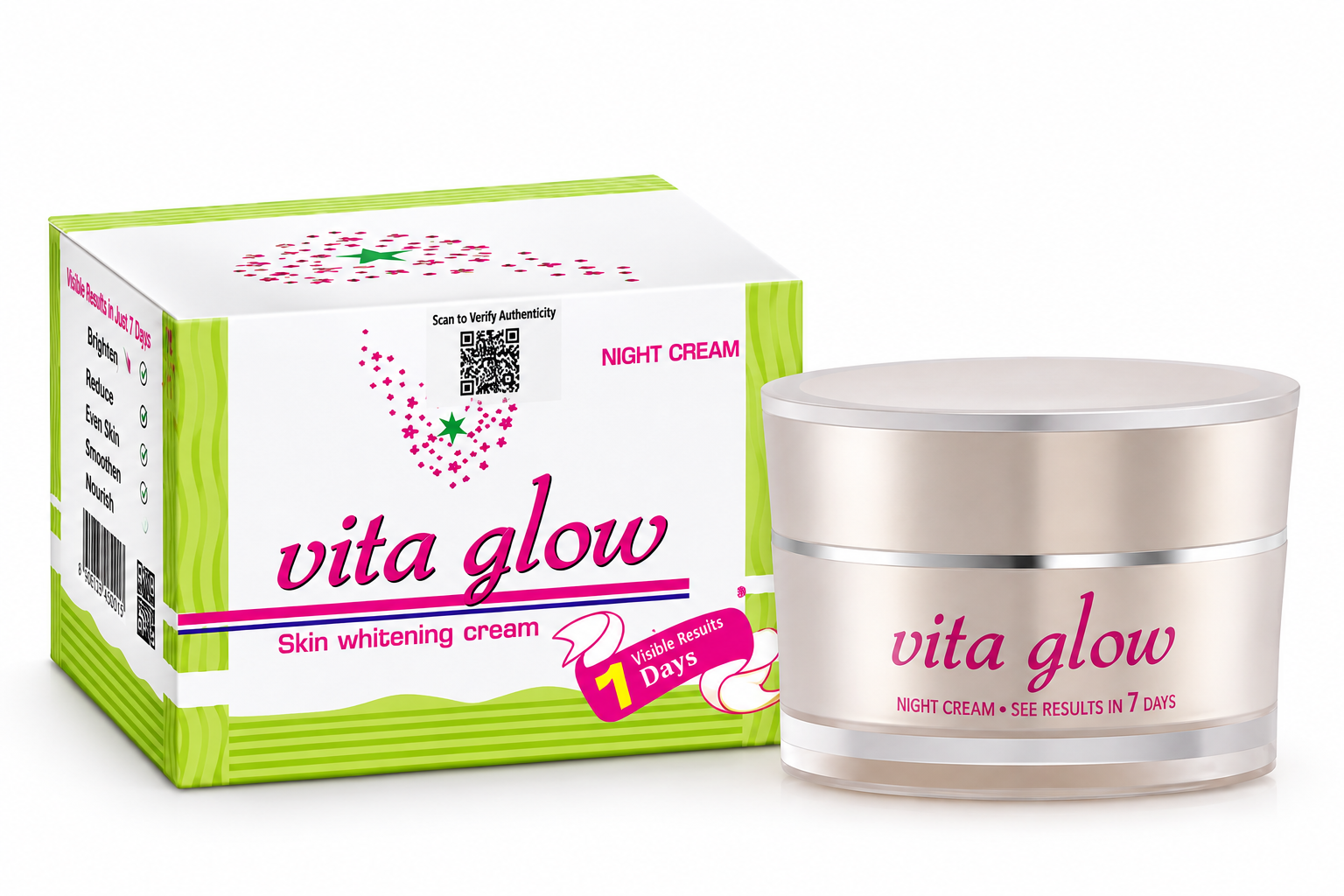 Original Vita Glow Radiance Renewal Cream jar and box packaging